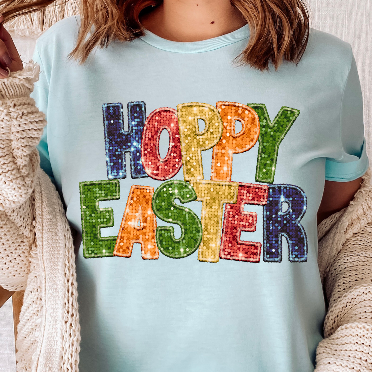 Hoppy easter sequin BRIGHT (CITY) 24266 DTF transfer