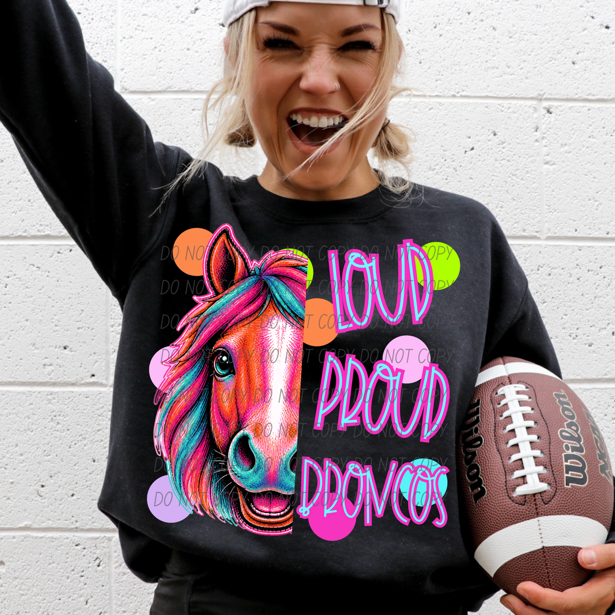 broncos loud proud polkadots (city) DTF transfer