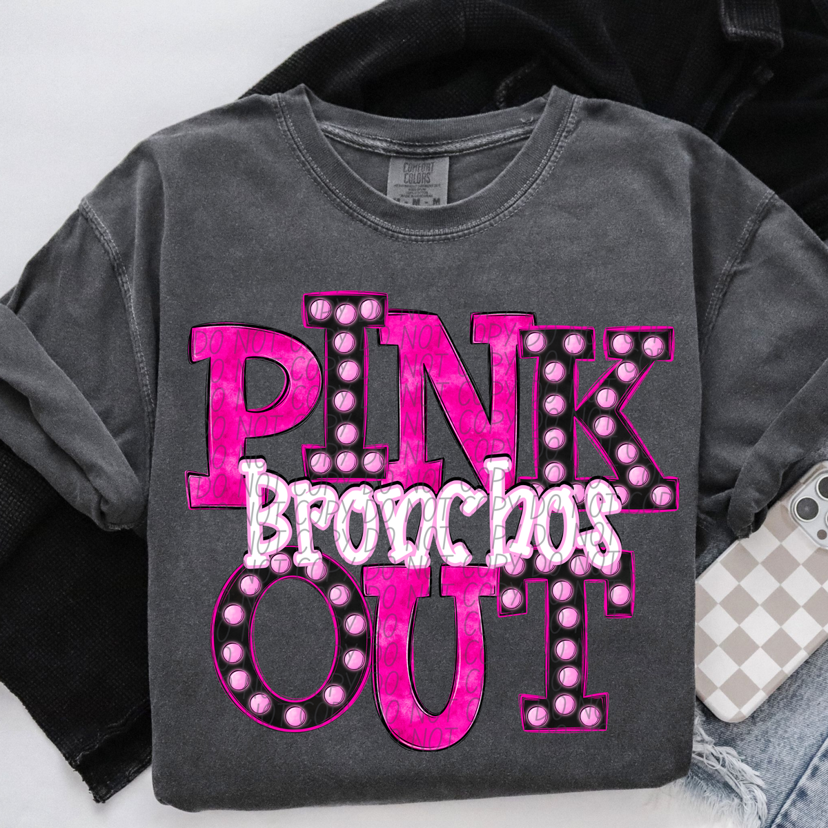 Bronchos Pink Out Marquee (City) 112984 DTF transfer