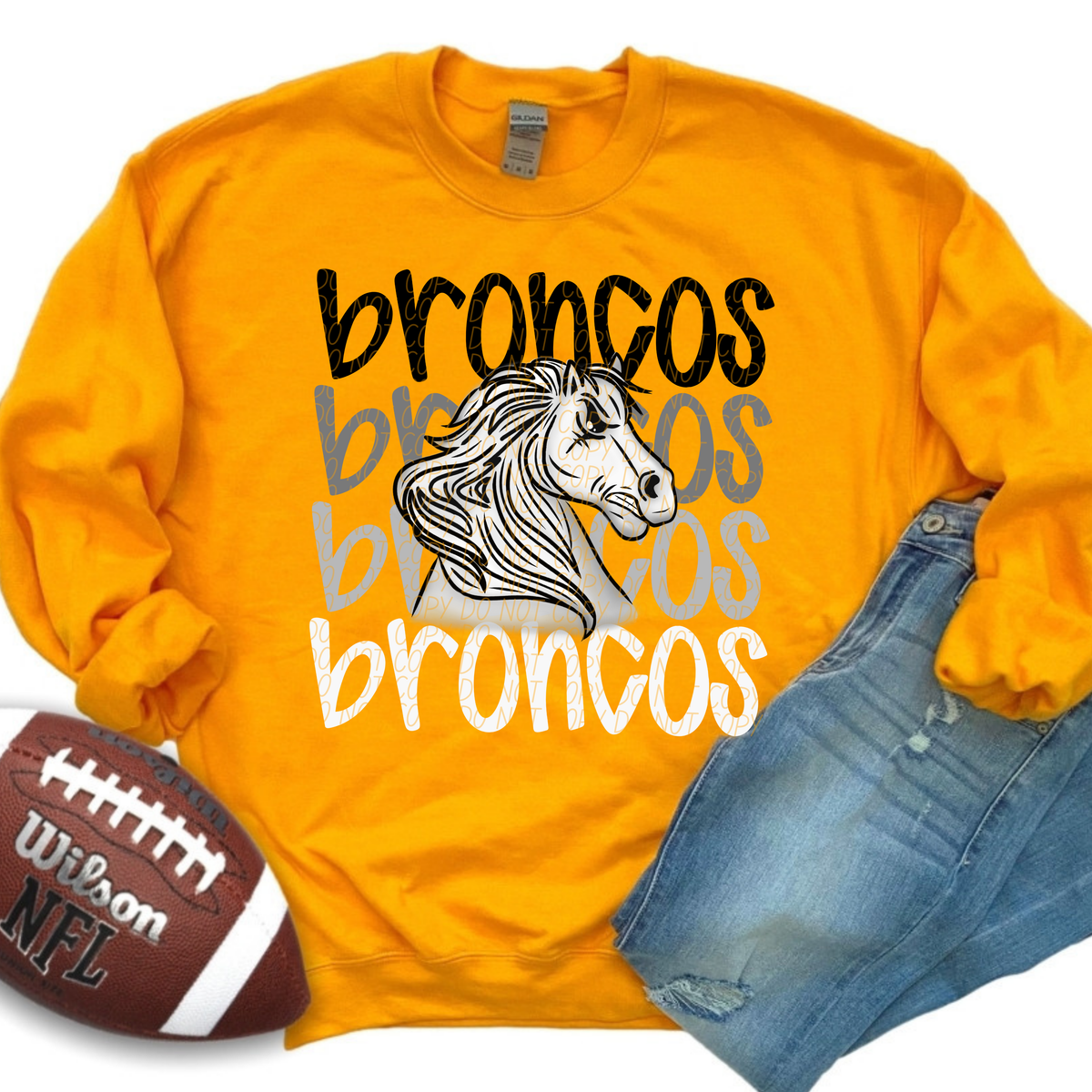 Broncos Word Stacked (CITY) 57429 DTF transfer
