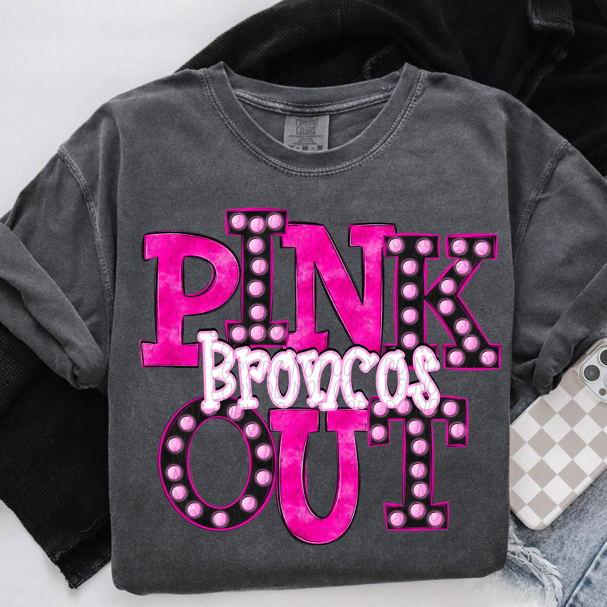 Broncos Pink Out Marquee (City) 112985 DTF transfer