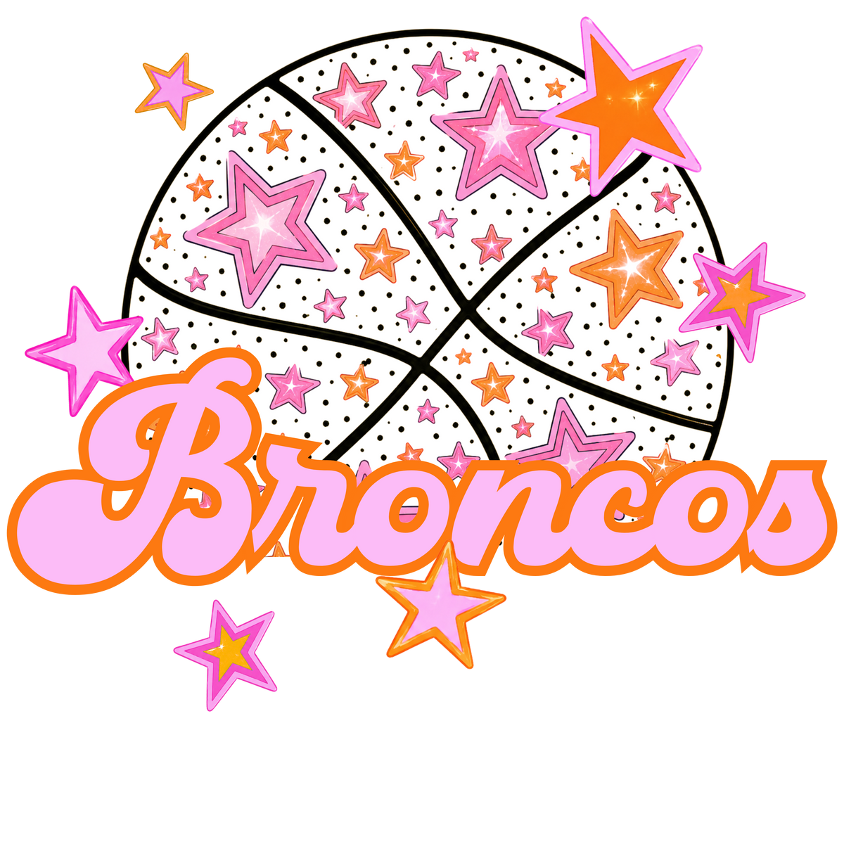 broncos pink basketball (city) DTF transfer