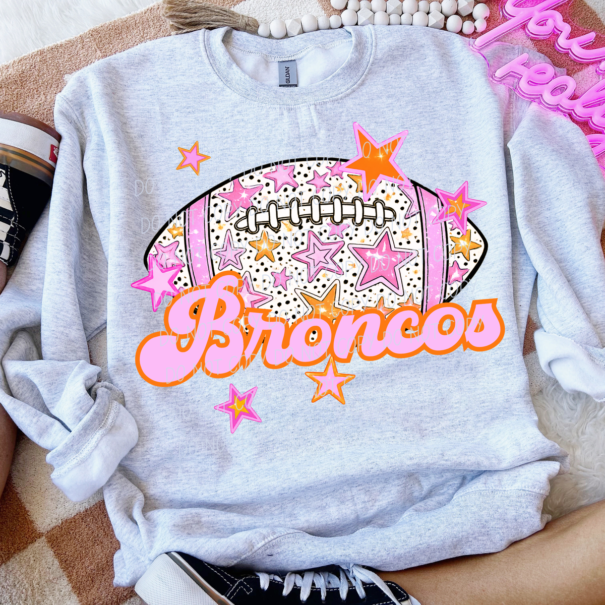 Broncos pink football (city) DTF transfer