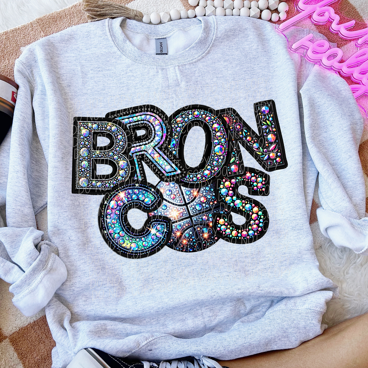 Broncos Basketball Rhinestone (CITY) 66493 DTF transfer