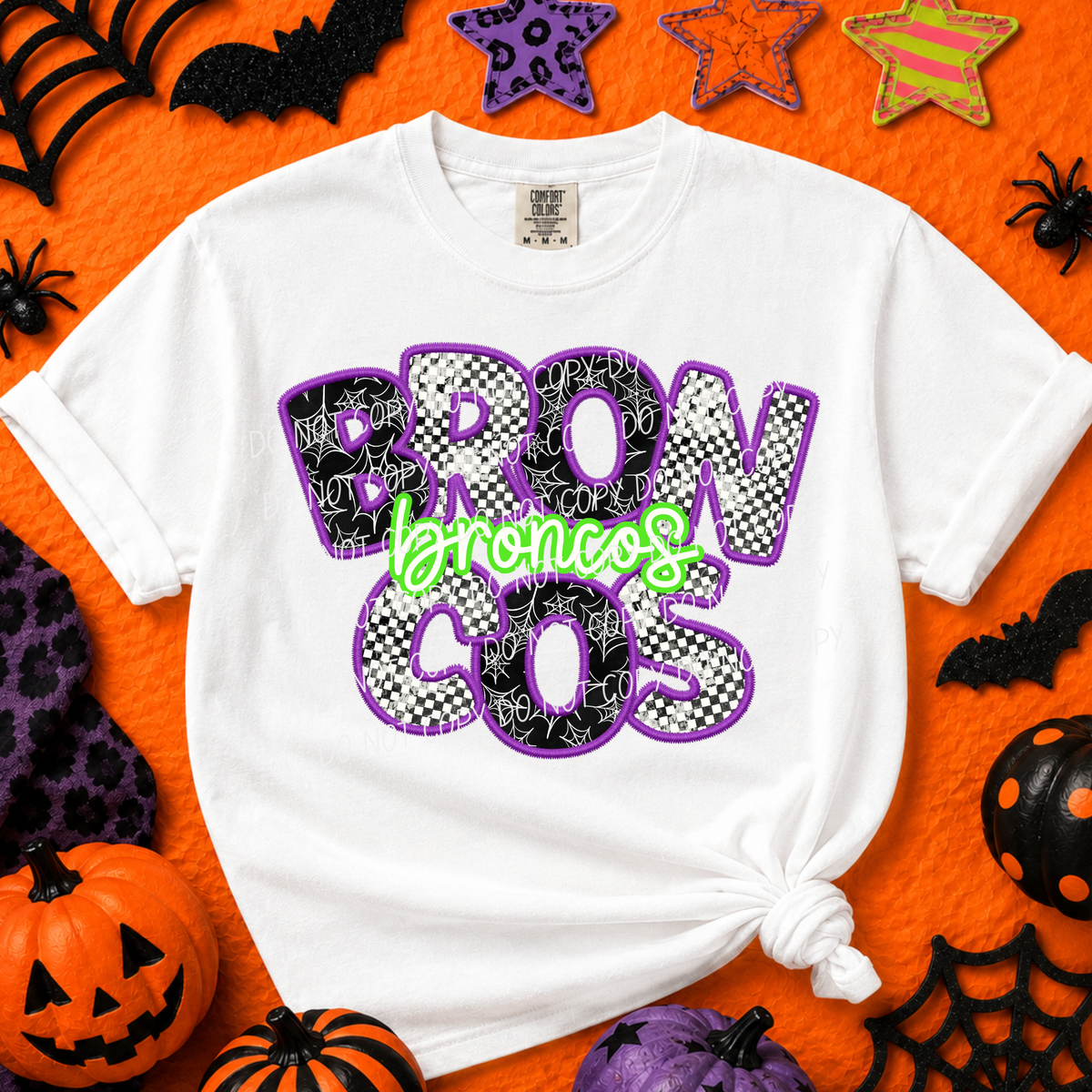 Broncos-Purple/Green Halloween Font (CITY) DTF Transfer