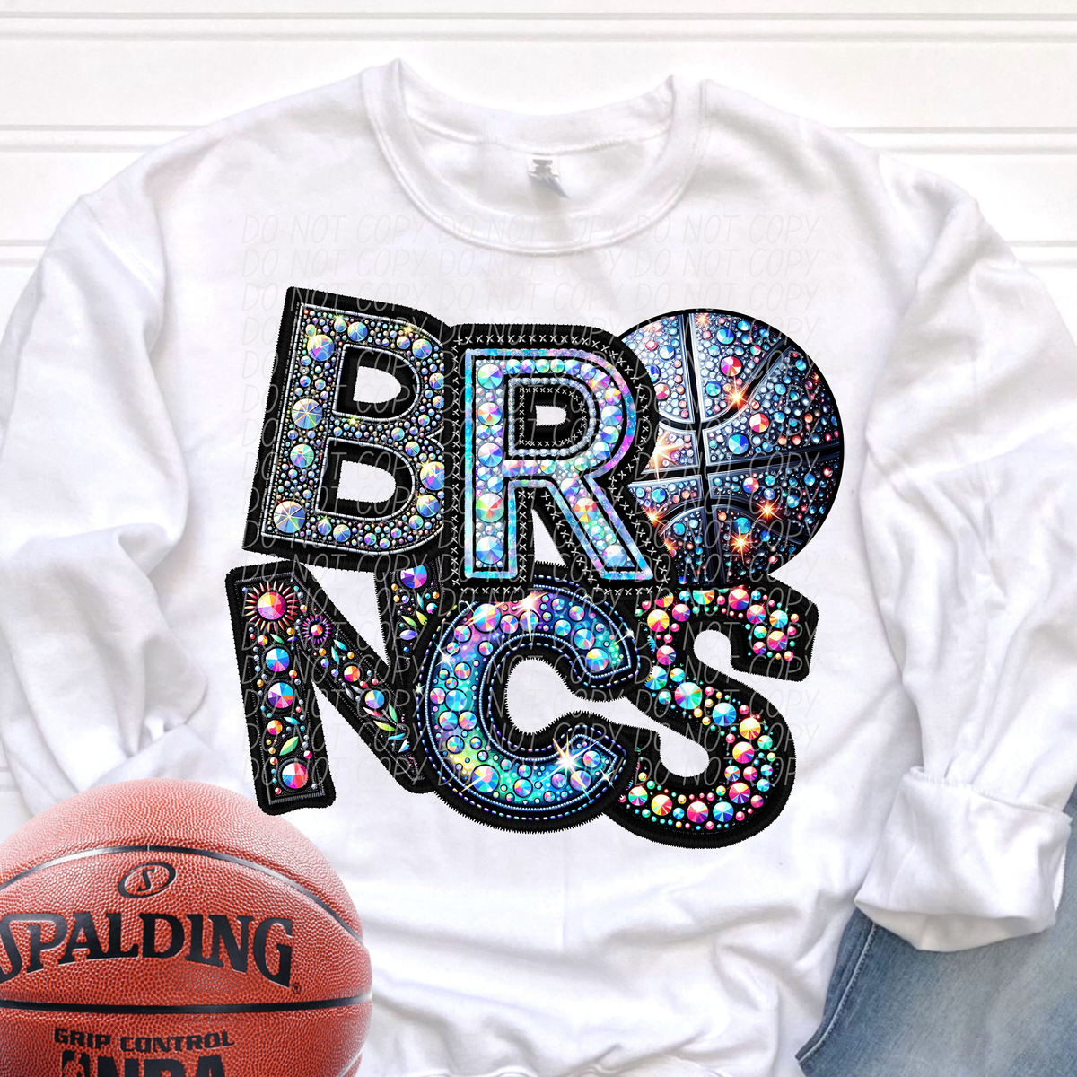 Broncs Basketball Rhinestone (CITY) 66619 DTF transfer