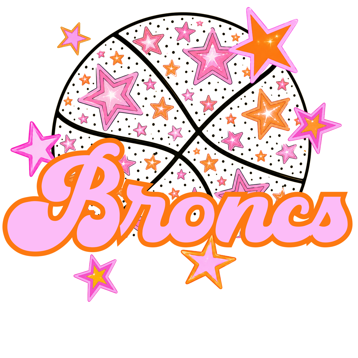 broncs pink basketball (city) DTF transfer