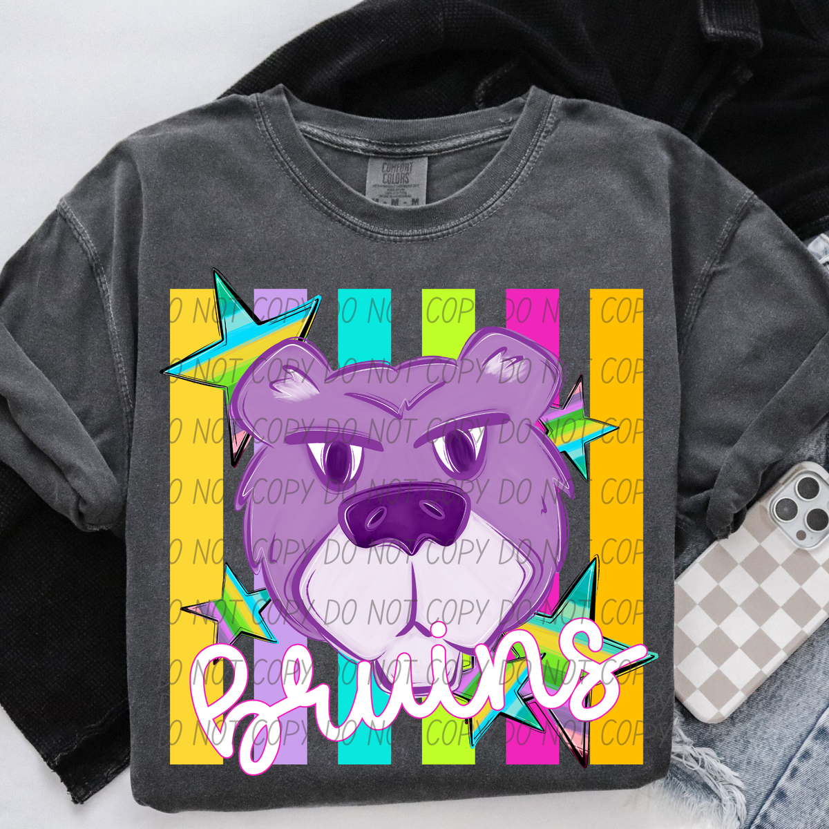 Bruins purple neon (City) DTF Transfer
