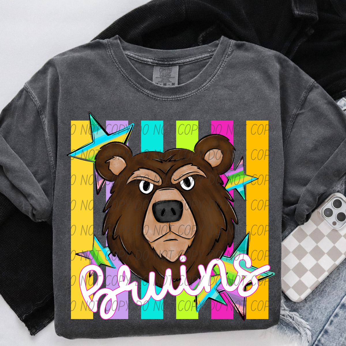 Bruins Neon strip mascot (City) DTF Transfer