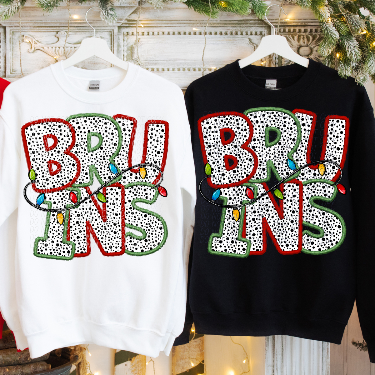 Bruins Christmas Light Mascots (City) DTF Transfer