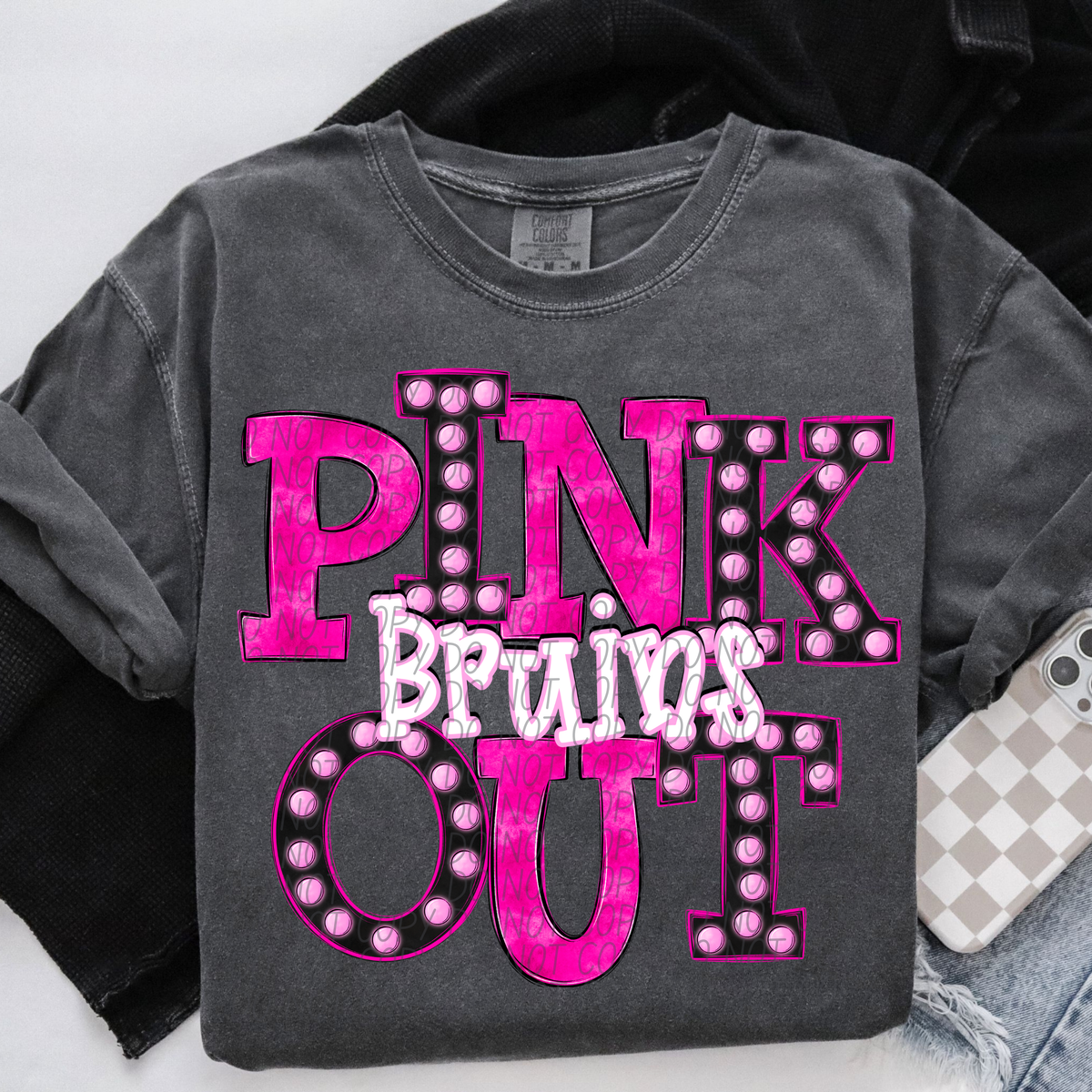 Bruins Pink Out Marquee (City) 112986 DTF transfer