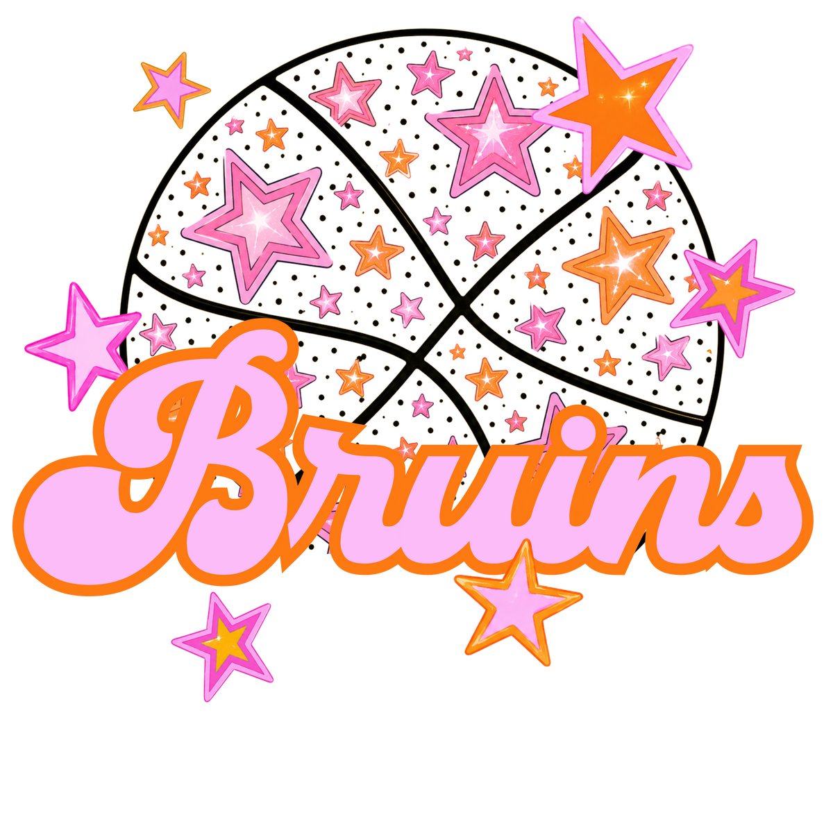 bruins pink basketball (city) DTF transfer