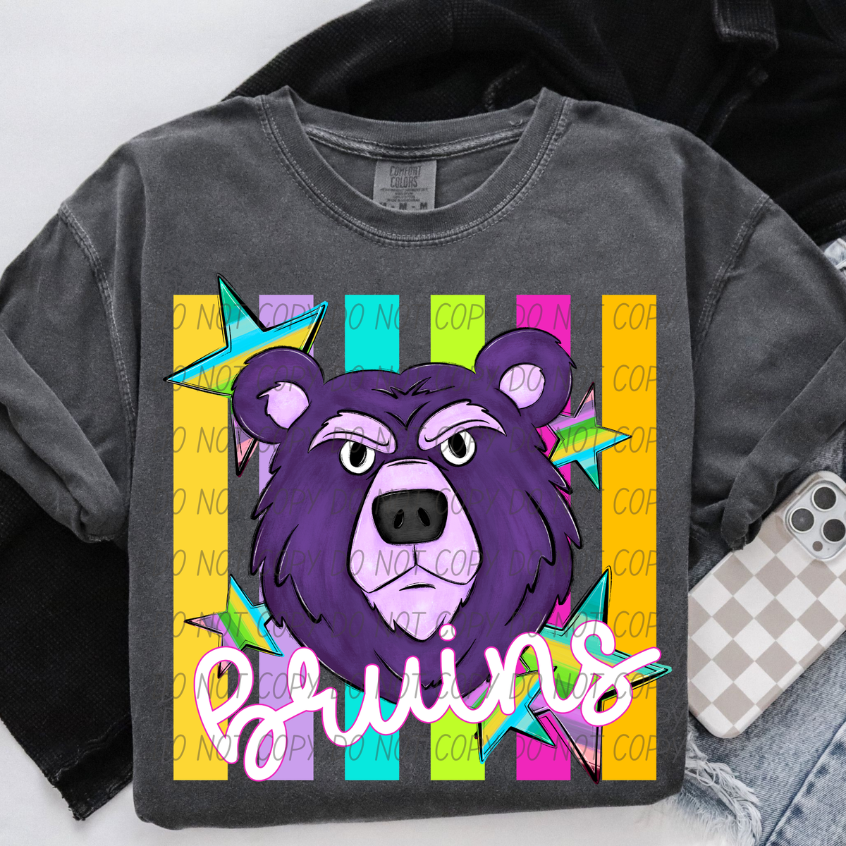 Bruins purple neon (City) DTF Transfer