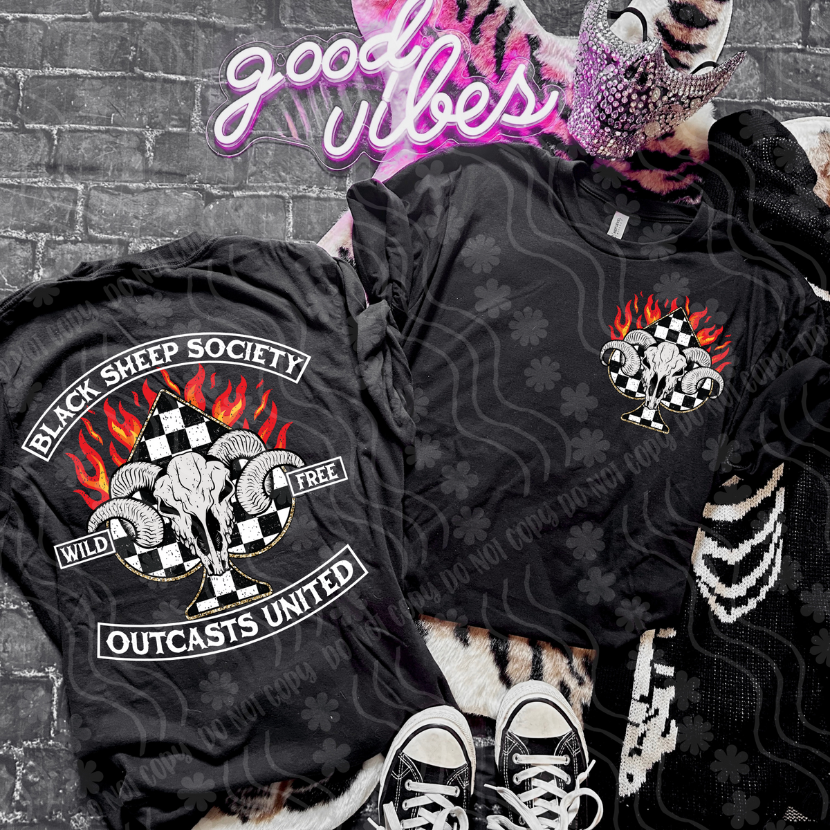 Black sheep society (FRONT ONLY) (Dyed) DTF transfer