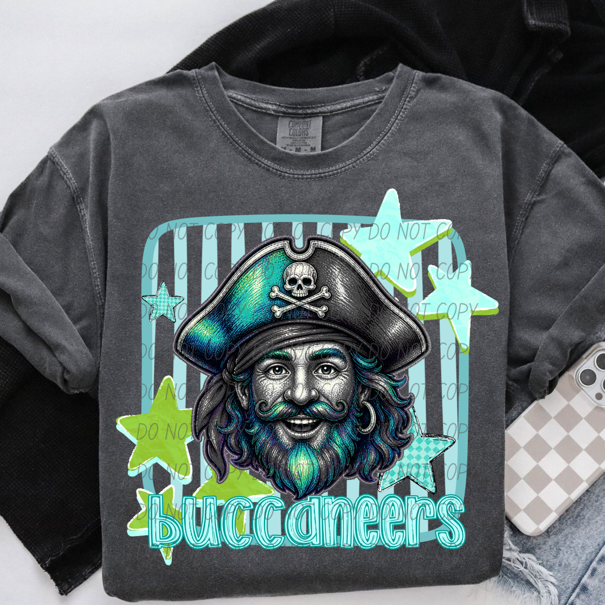 buccaneers blue stars and stripes blue font (CITY) DTF Transfer