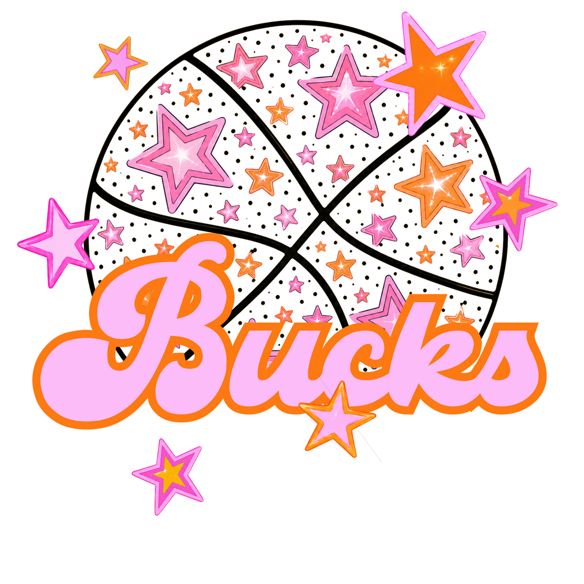 bucks pink basketball (city) DTF transfer