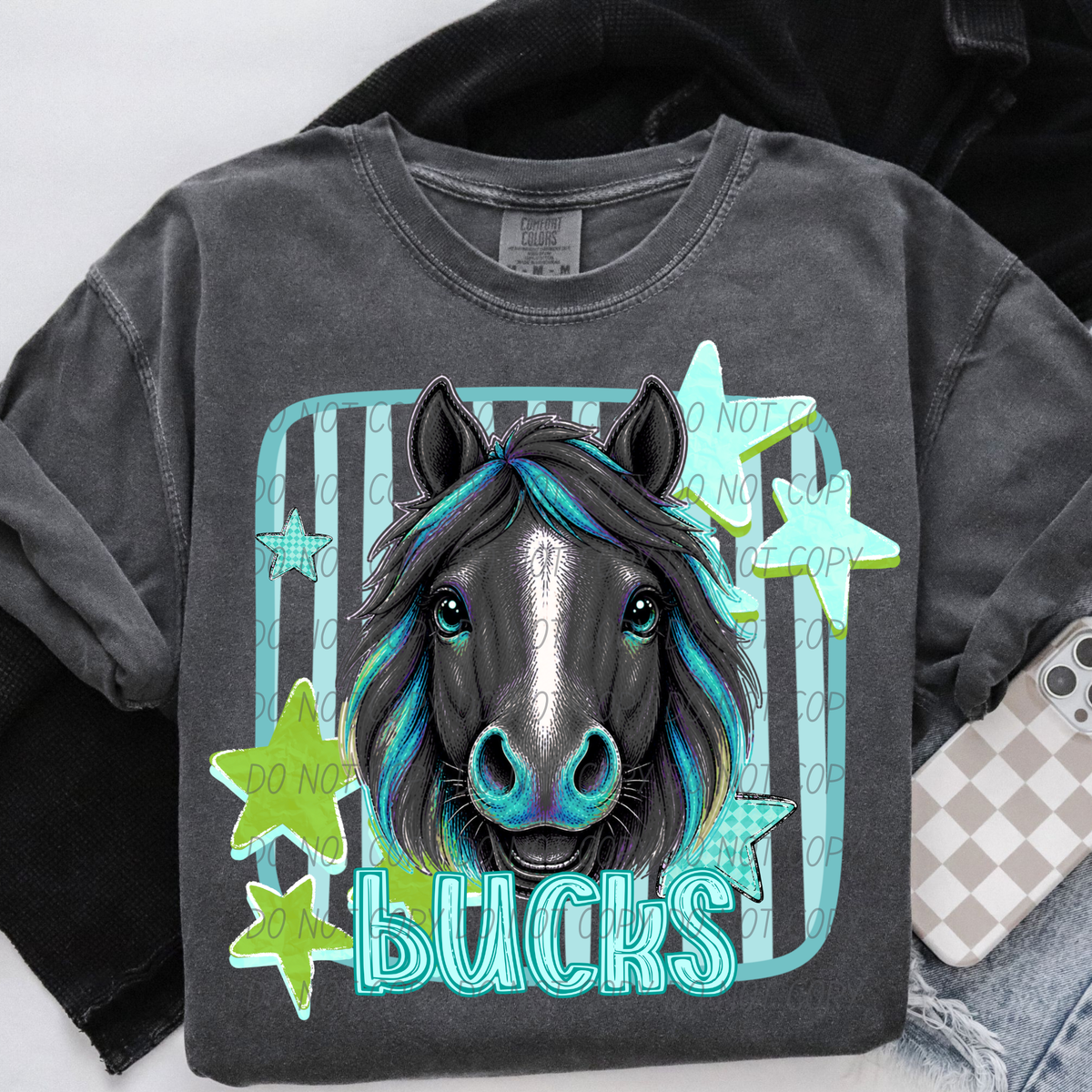 bucks blue stars and stripes blue font (CITY) DTF Transfer