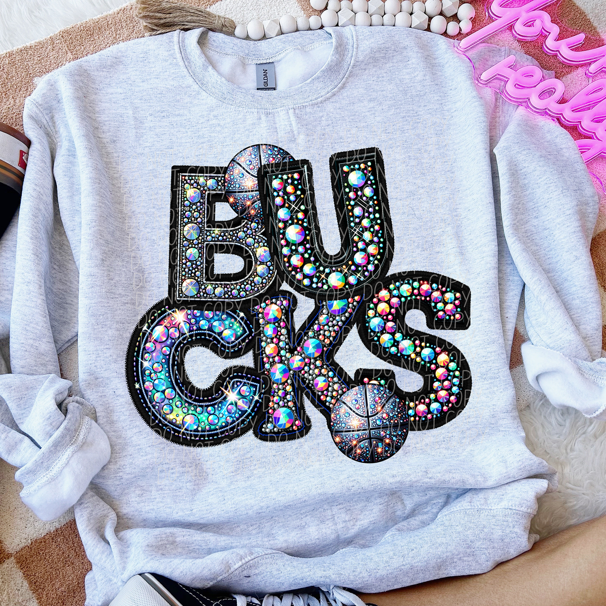 Bucks Basketball Rhinestone (CITY) 66494 DTF transfer