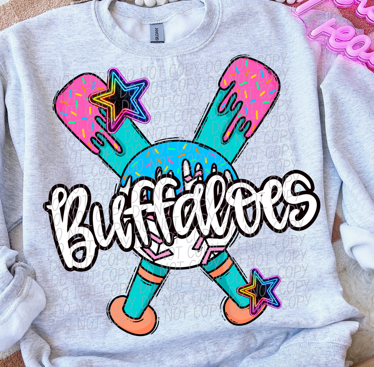 Dripping baseball Buffalos (CITY) DTF transfer