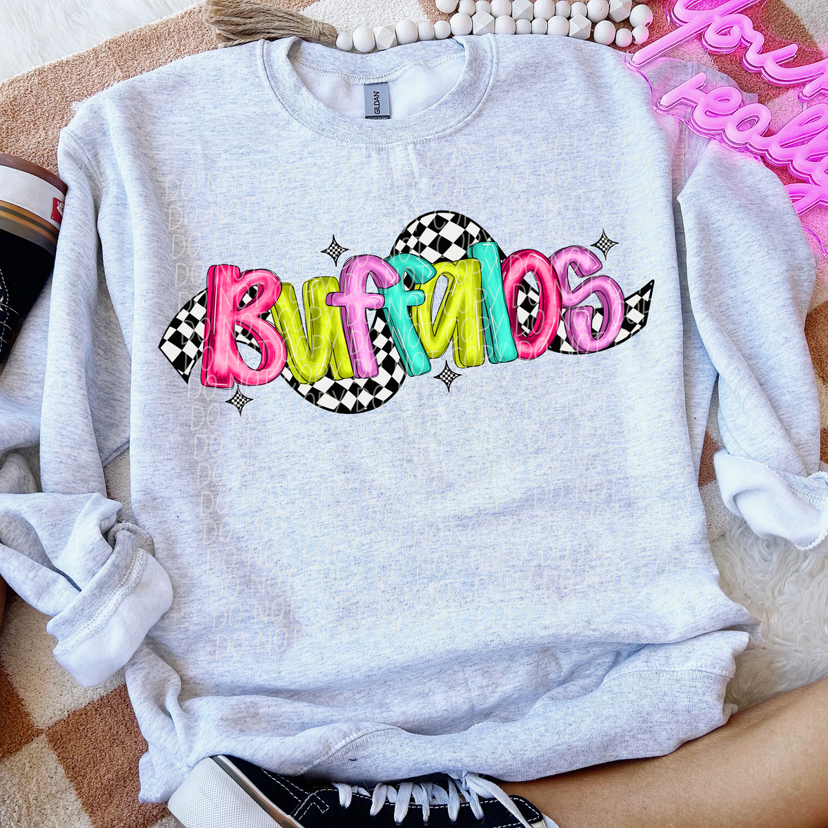 Buffalos Colorful Checker 74134 DTF Transfer