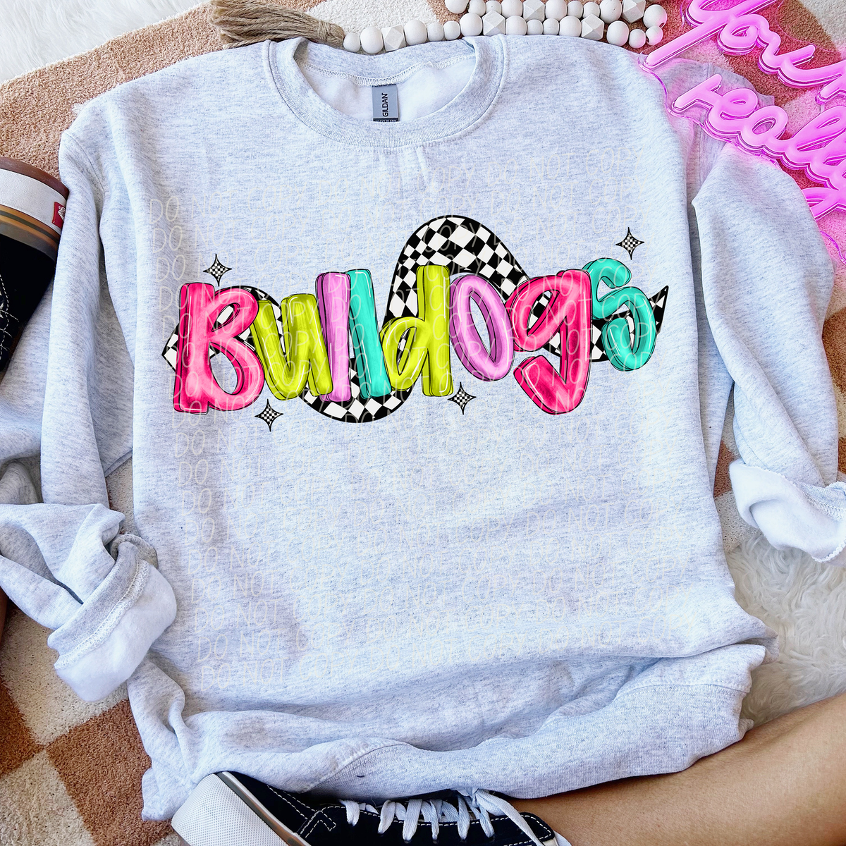 Bulldogs Colorful Checker 74137 DTF Transfer