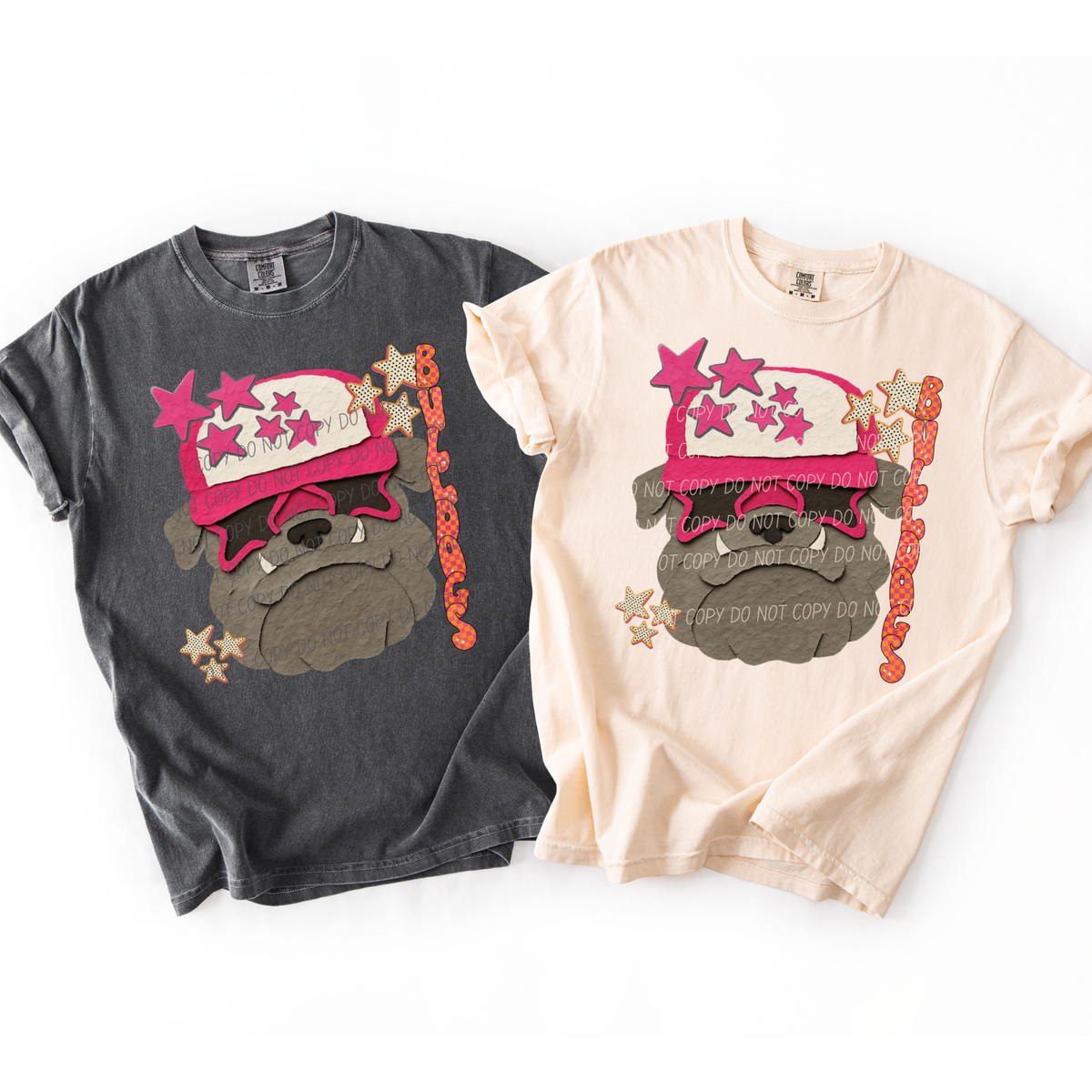 bulldogs grey collage mascot (city) DTF Transfer