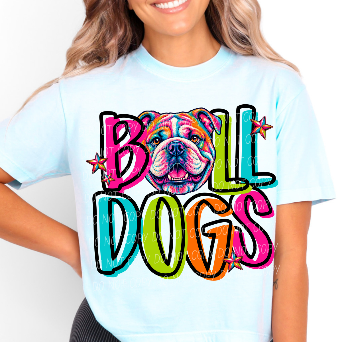 bulldogs rainbow stacked with head (city) DTF Transfer