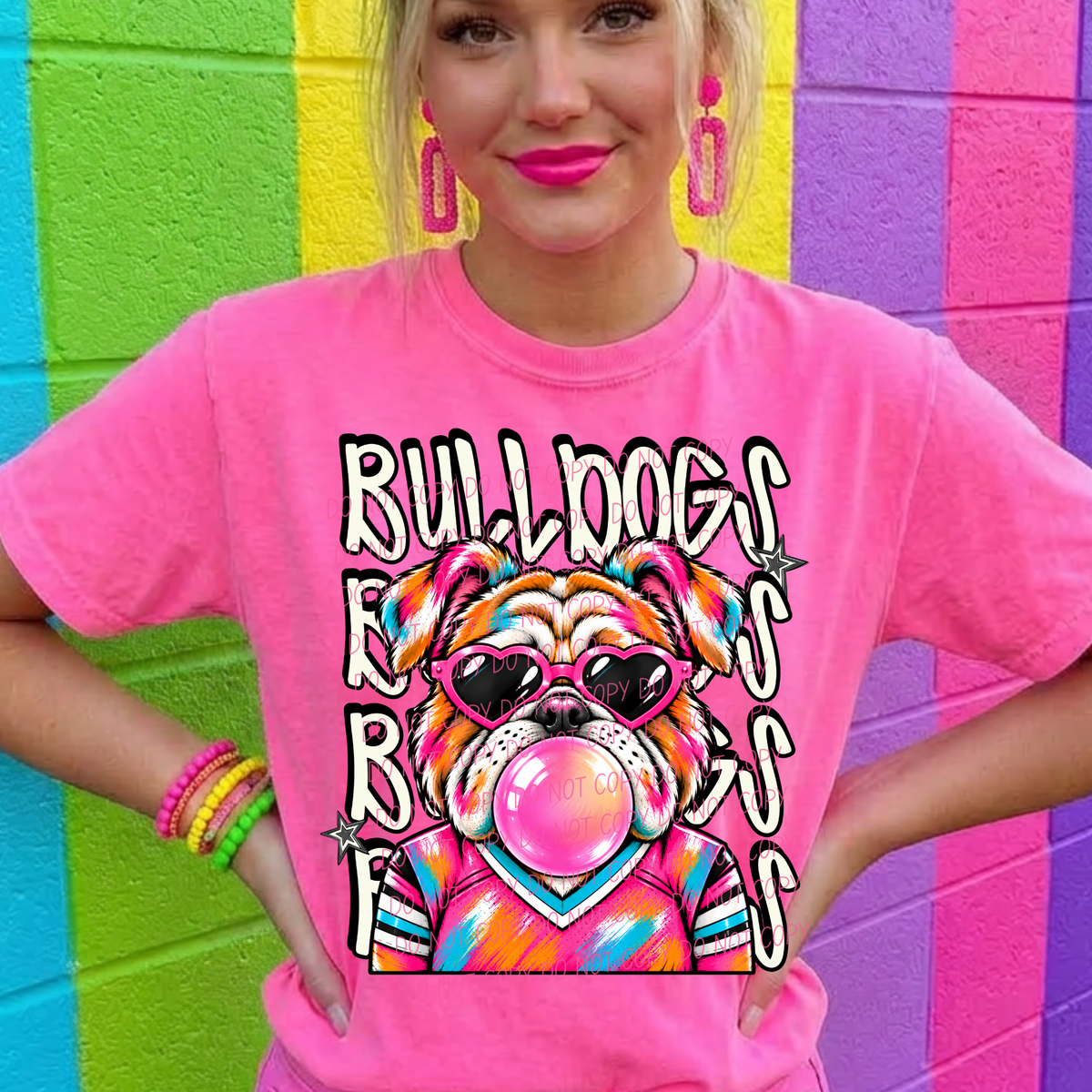 bulldogs brown pretty little rebels mascot (city) DTF Transfer