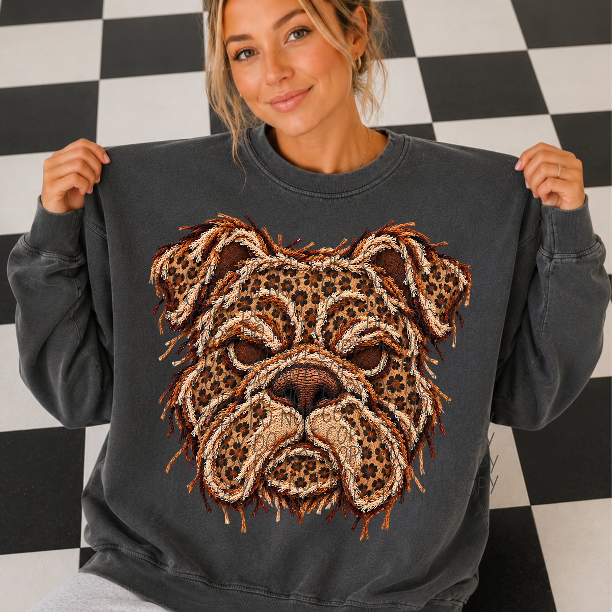 bulldogs leopard fringe mascot (city) DTF Transfer