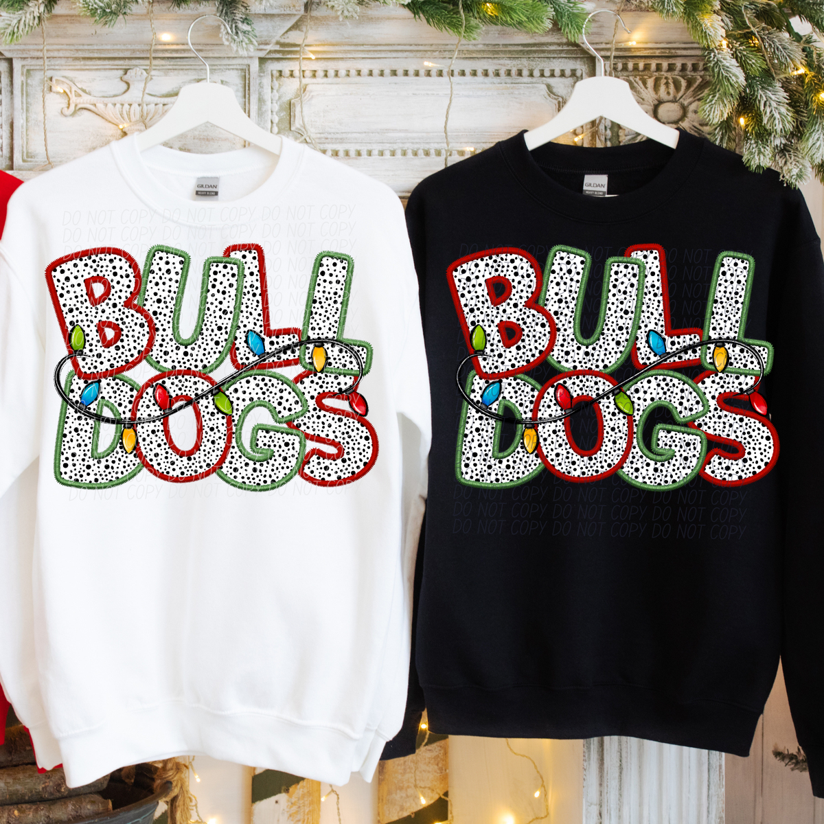 Bulldogs Christmas Light Mascots (City) DTF Transfer