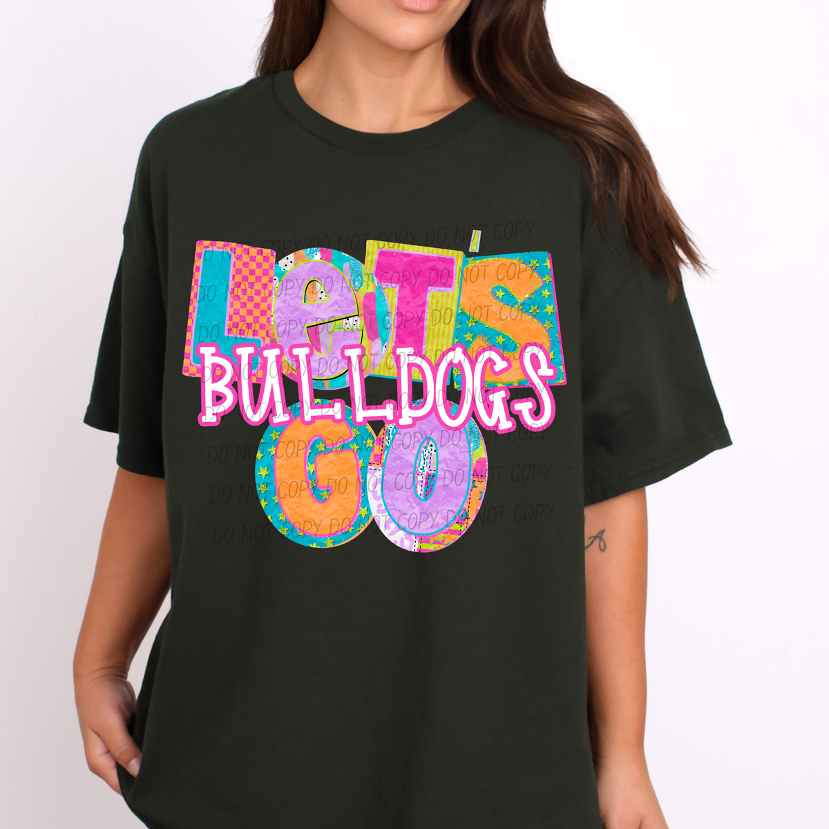 Bulldogs Patchwork Pep Club (City) DTF Transfer
