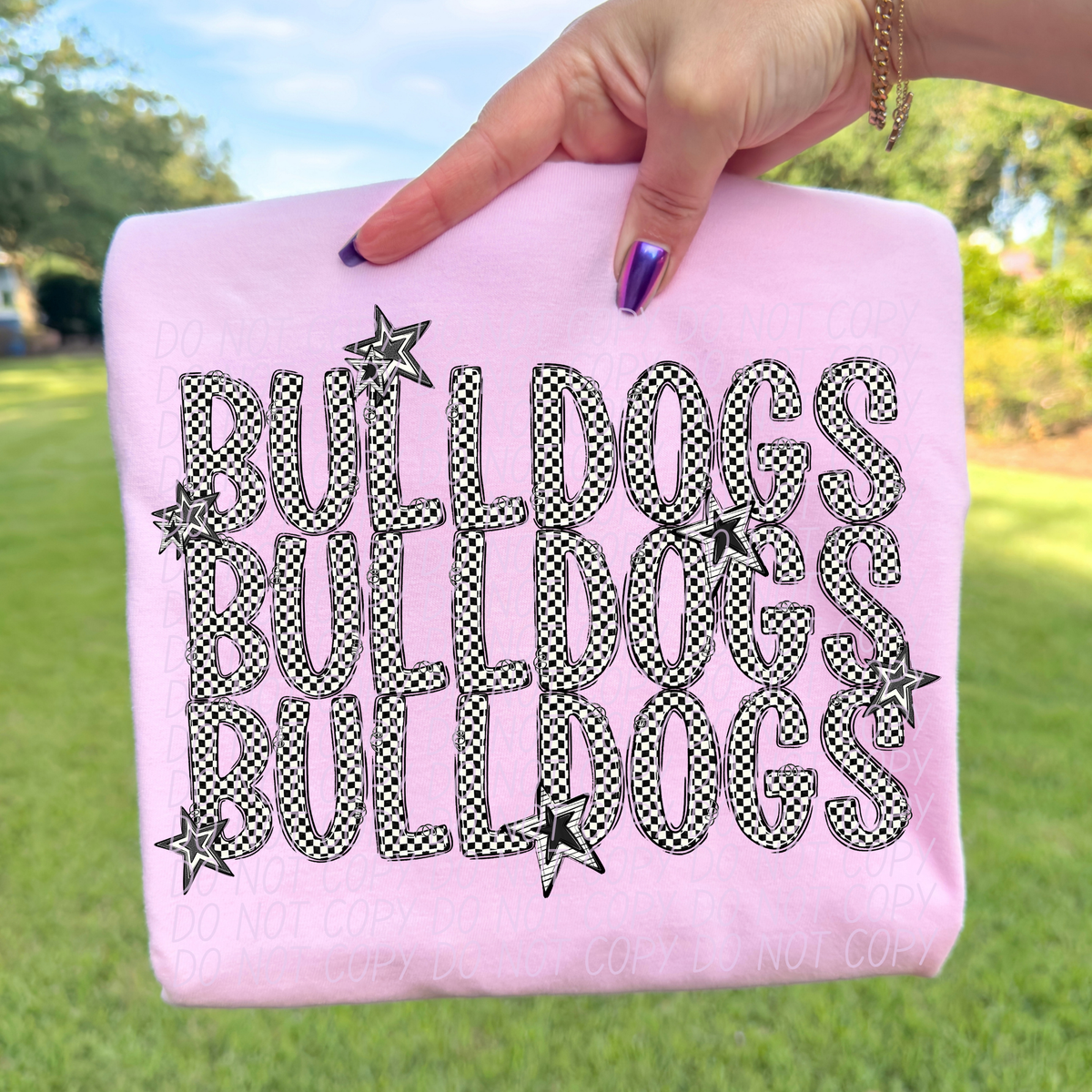 Bulldogs checker star stacked (City)DTF transfer