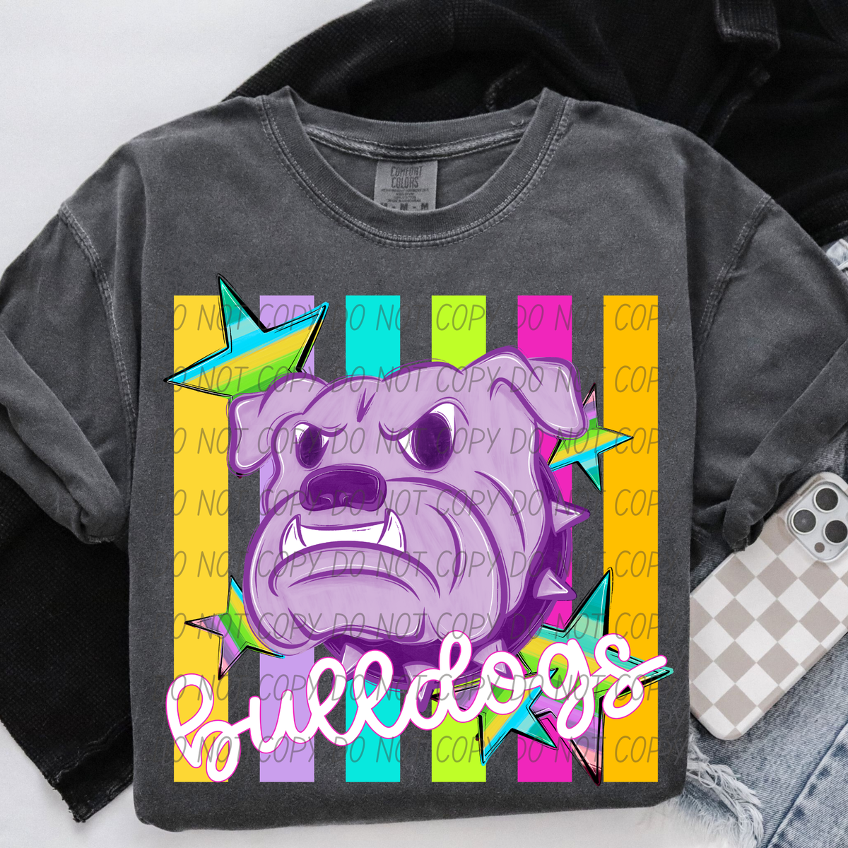 Bulldogs purple neon (City) DTF Transfer