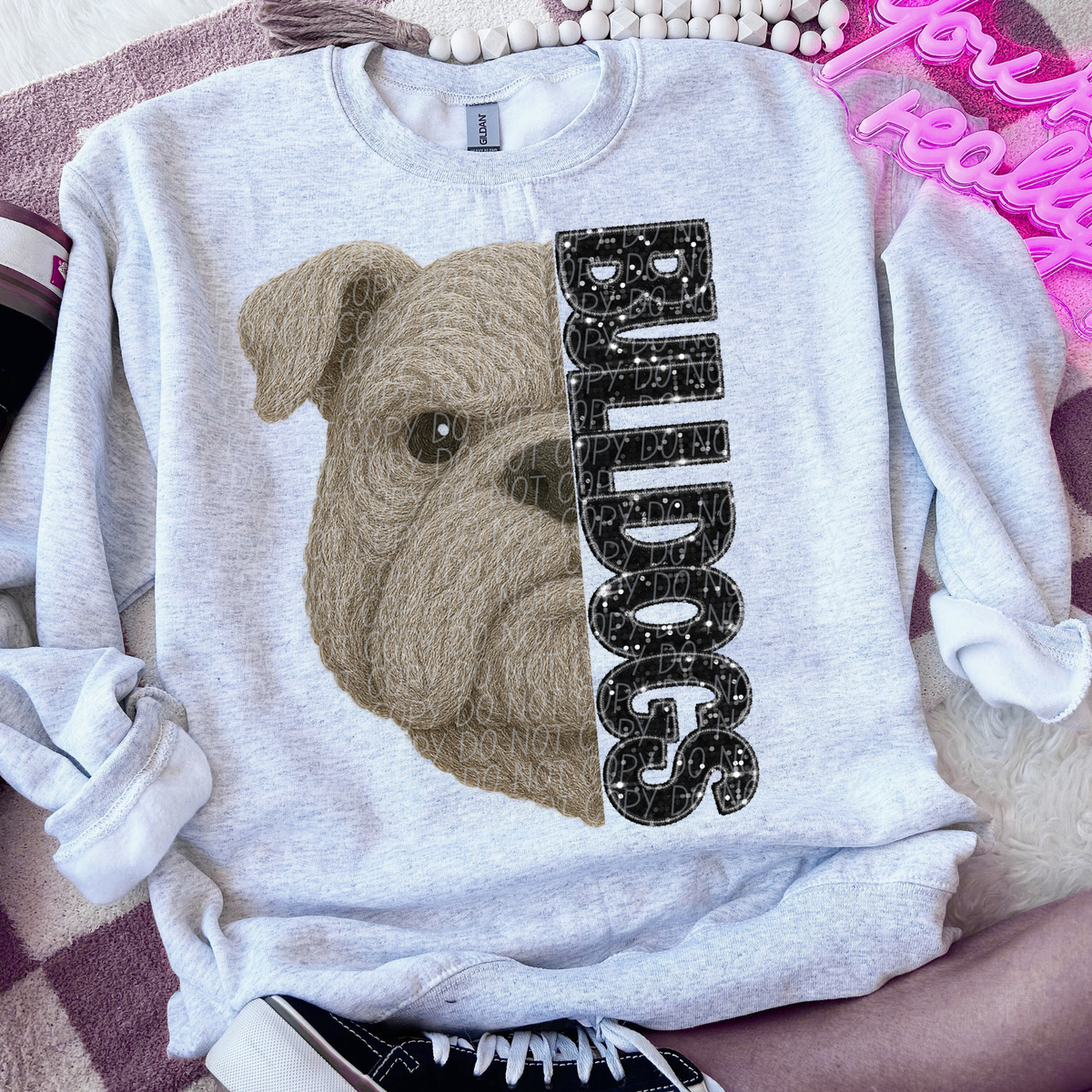 Bulldogs faux glitter faux yarn (City) DTF Transfers