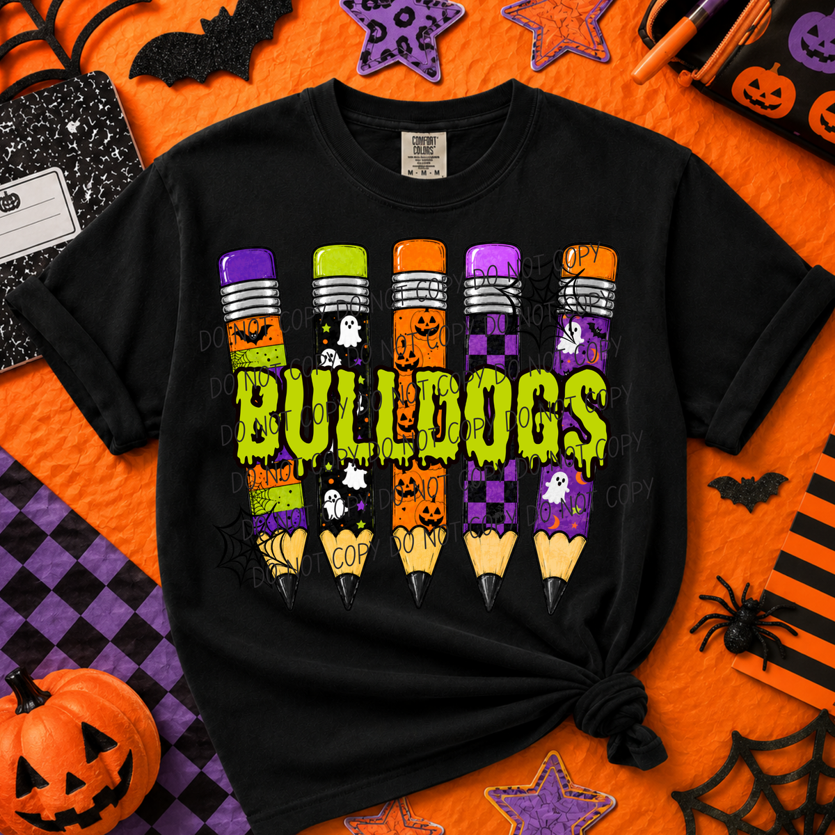 Bulldogs-Halloween Pencils (CITY) DTF Transfer