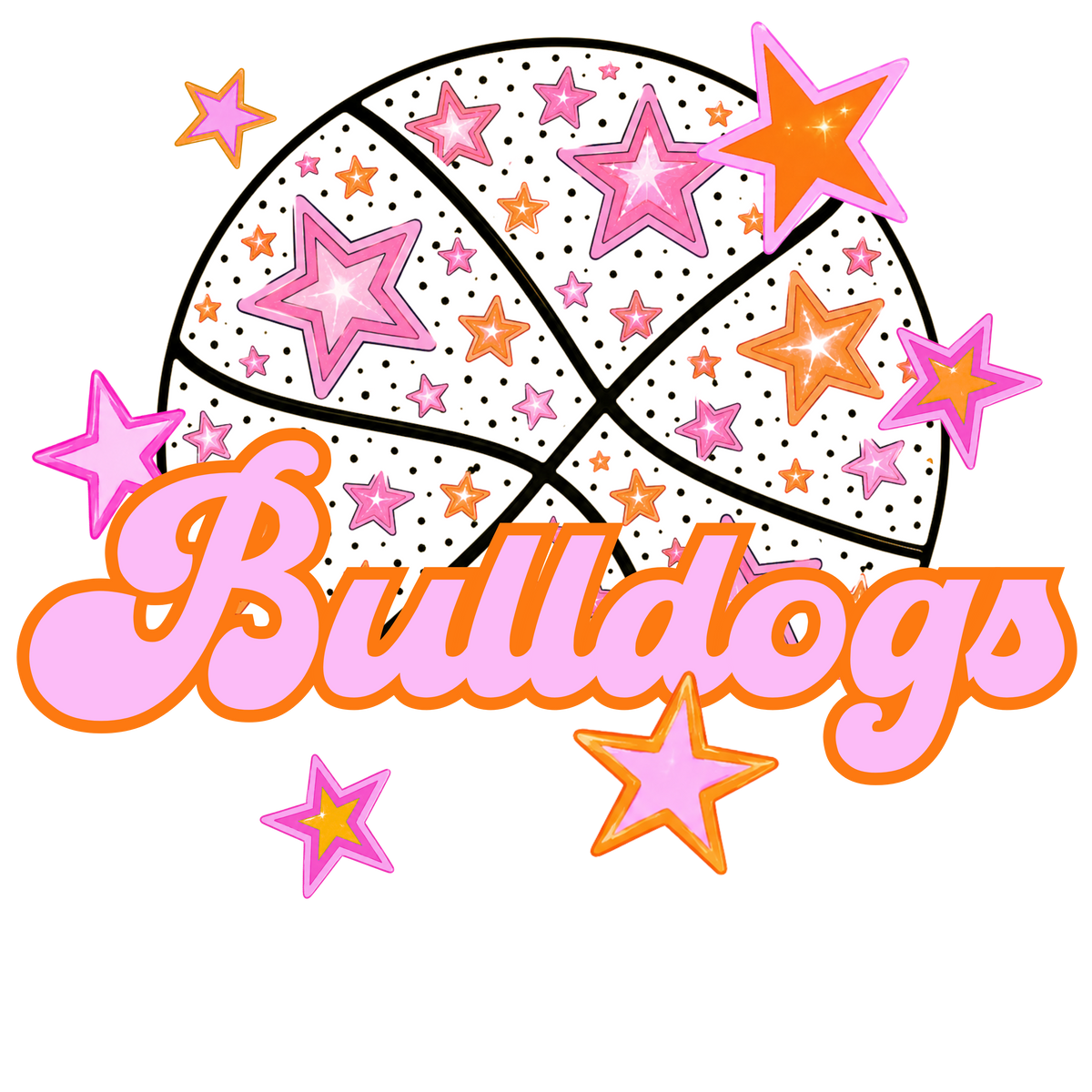 bulldogs pink basketball (city) DTF transfer