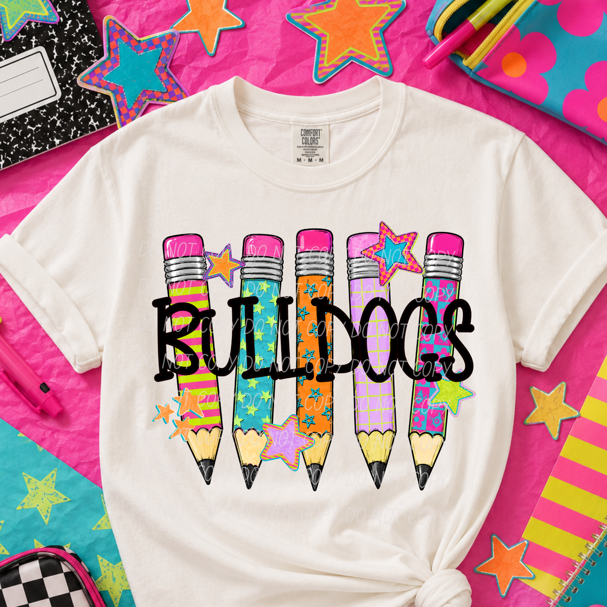 Bulldogs Pencil Mascot (City) DTF transfer