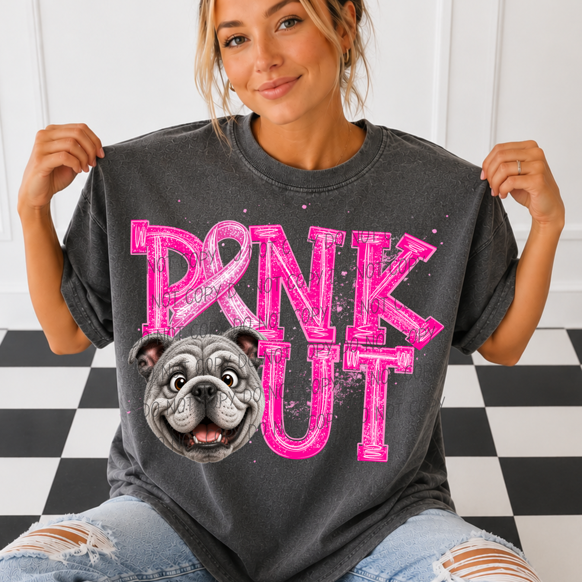 Bulldogs Pink out (city) DTF transfer