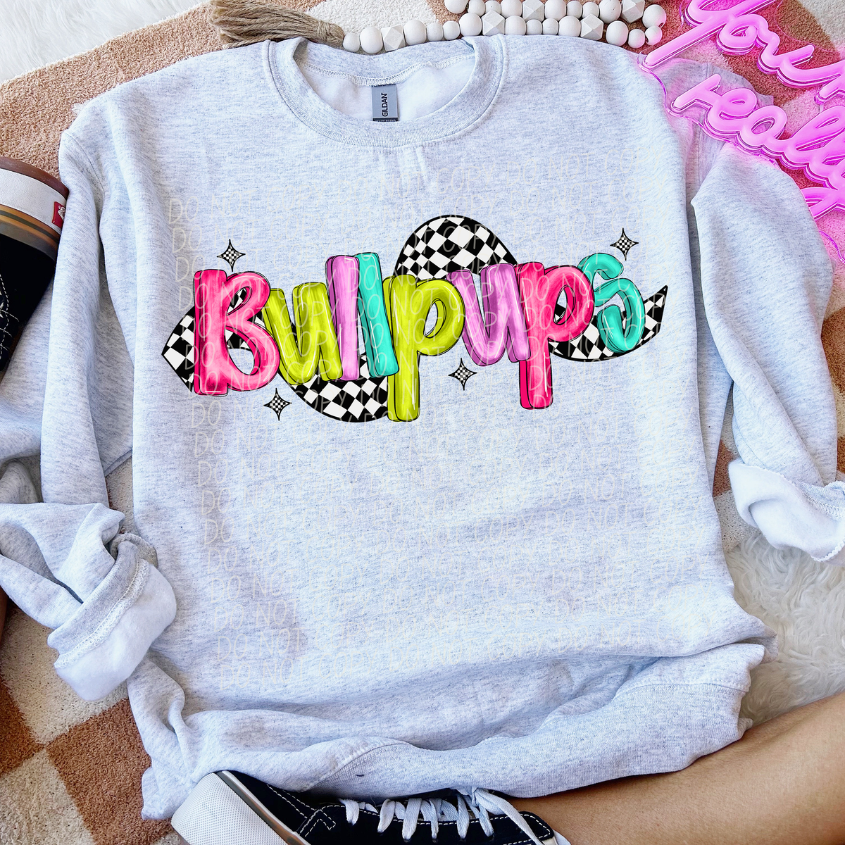 Bullpups Colorful Checker 74139 DTF Transfer