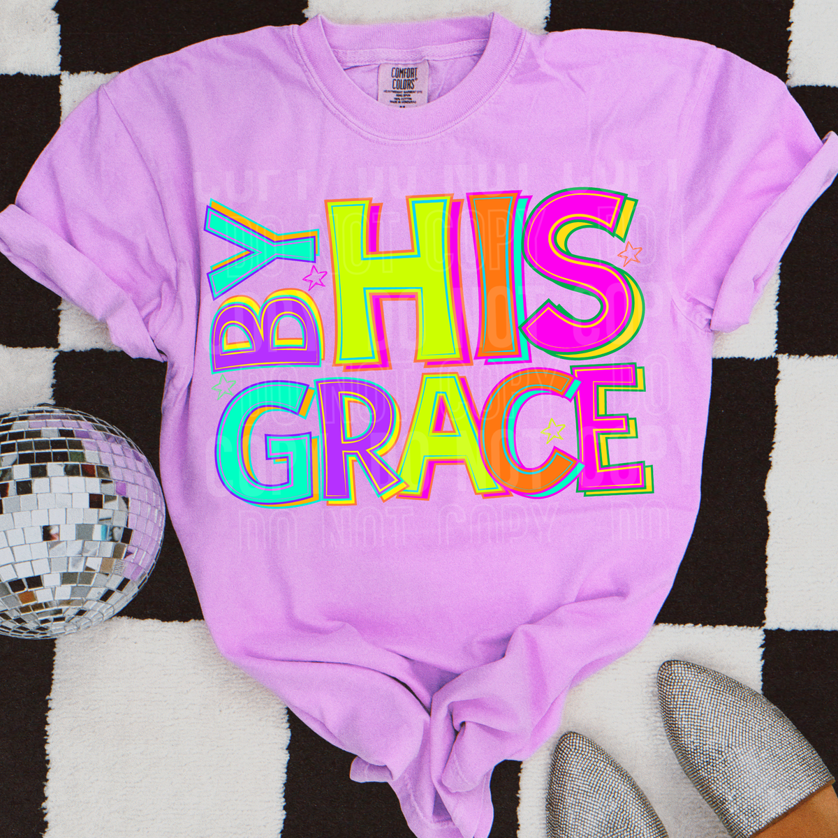 By his grace stacked NEON (SBB) DTF Transfer