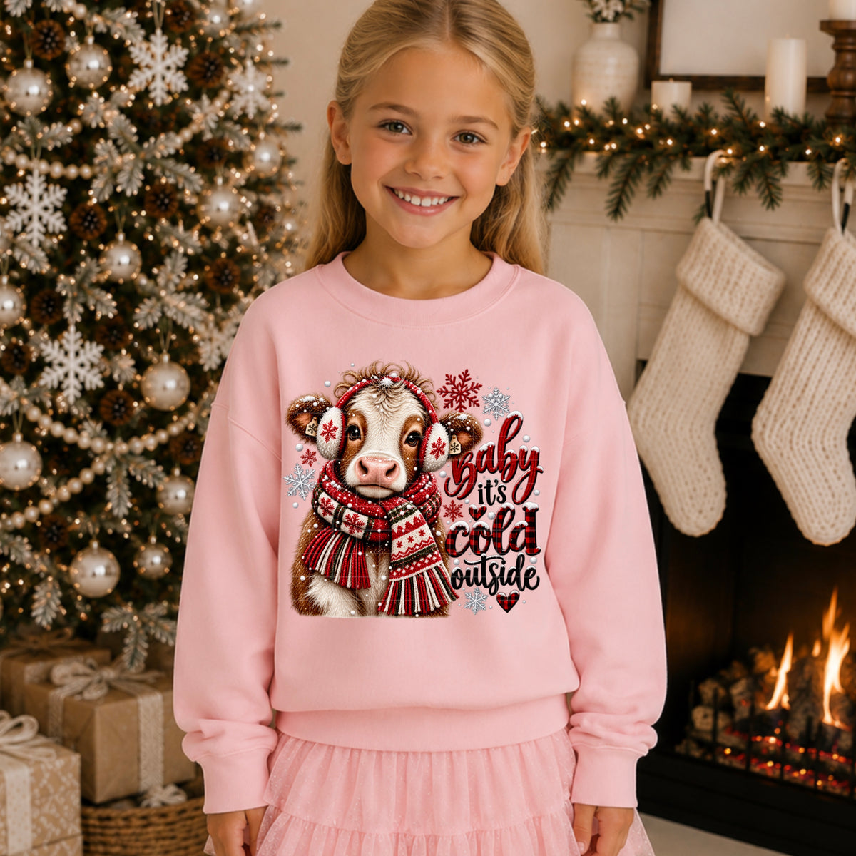 Baby it's cold outside cow (SDD) DTF Transfer