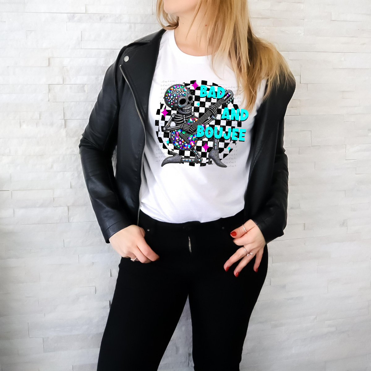 Bad And Boujee Rhinestone Skeleton 59253 DTF transfer