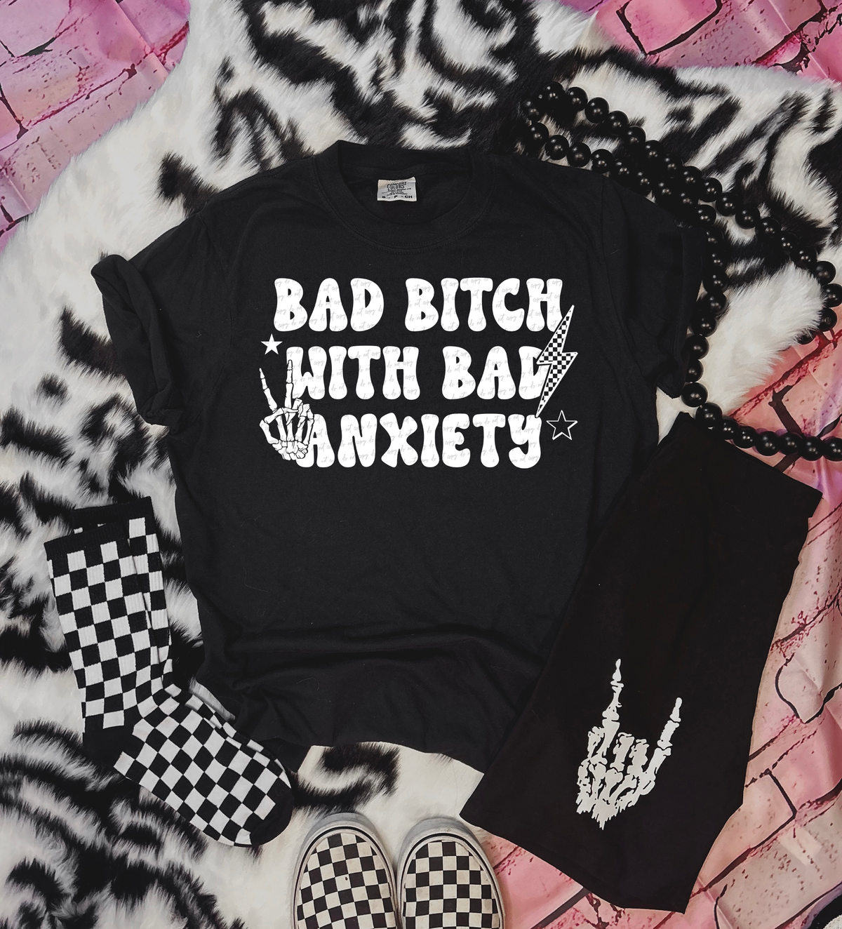 Bad Bitch With Bad Anxiety White 86373 DTF Transfer