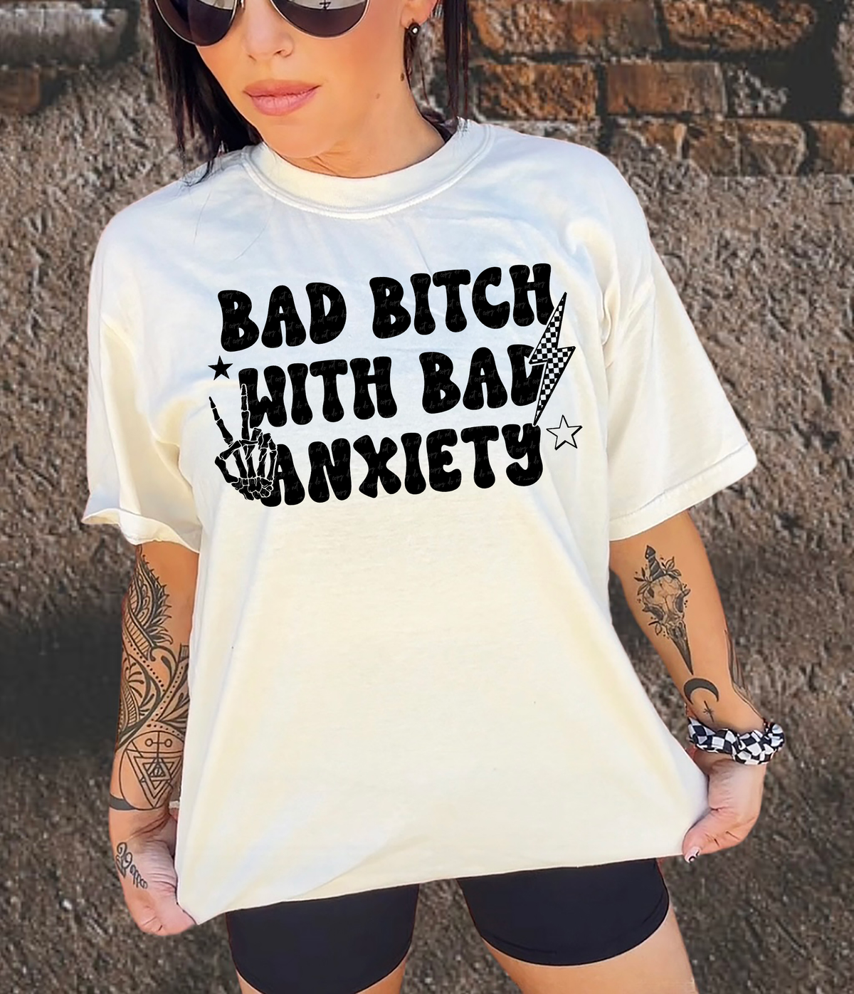 Bad Bitch With Bad Anxiety - Black 86176 DTF Transfer