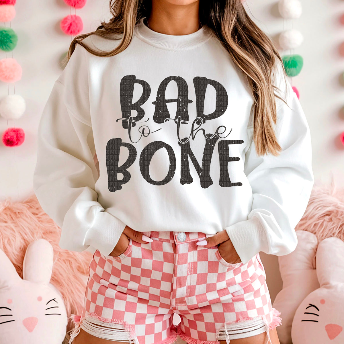 Bad To The Bone Typography 104625 DTF transfer