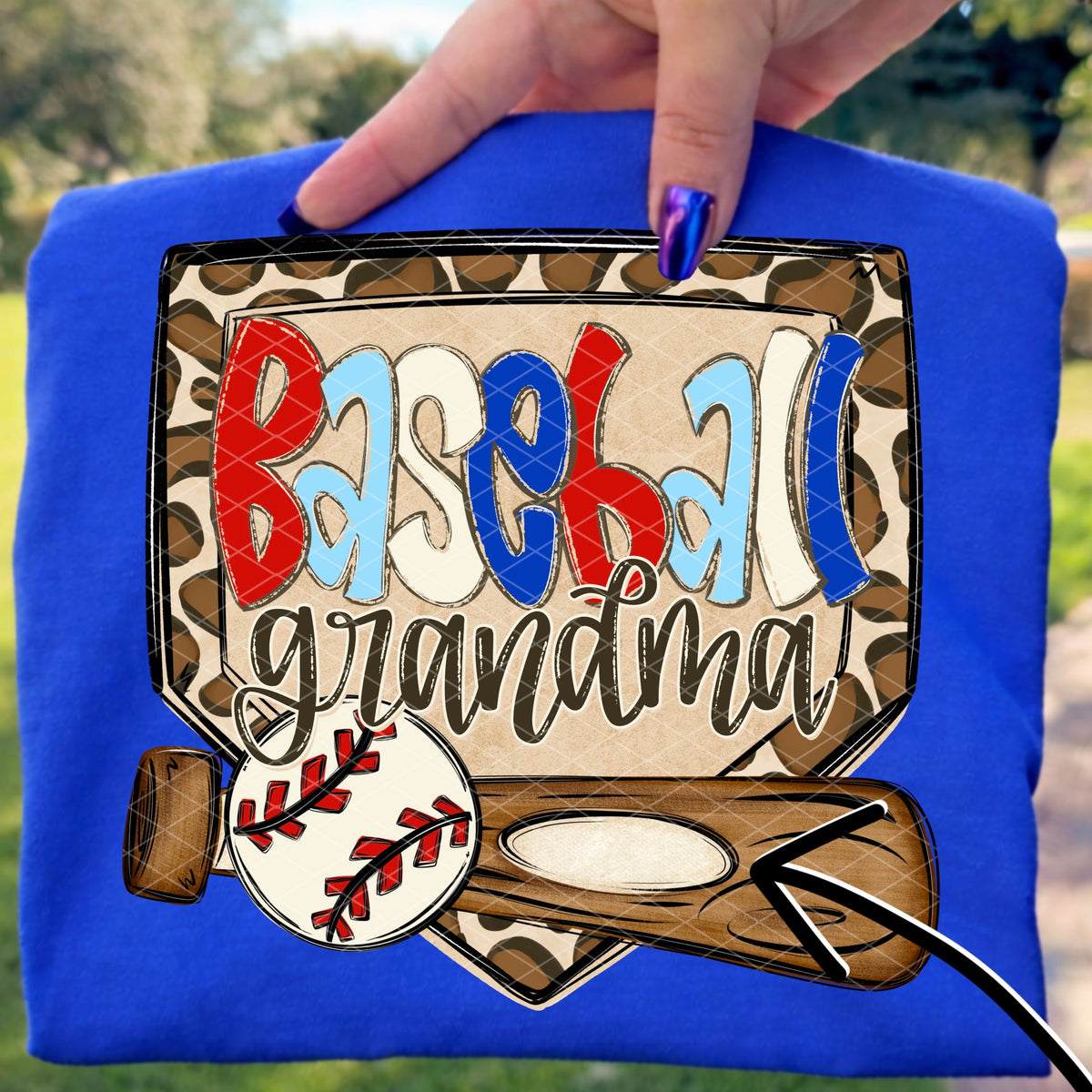 Baseball grandma leopard frame (SDD) DTF Transfer