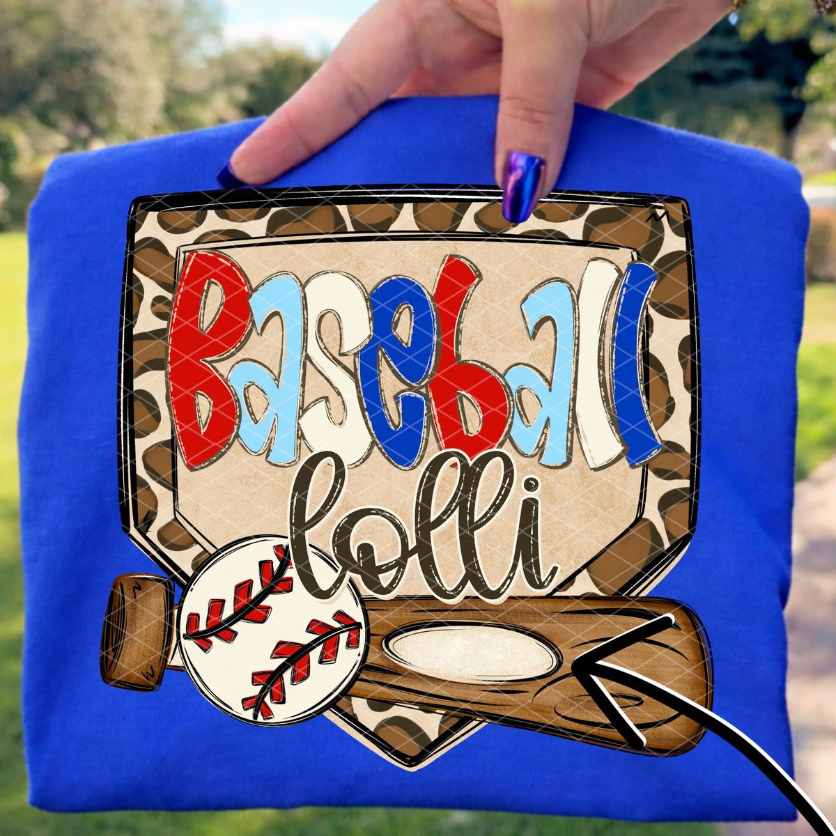 Baseball lolli leopard frame (SDD) DTF Transfer