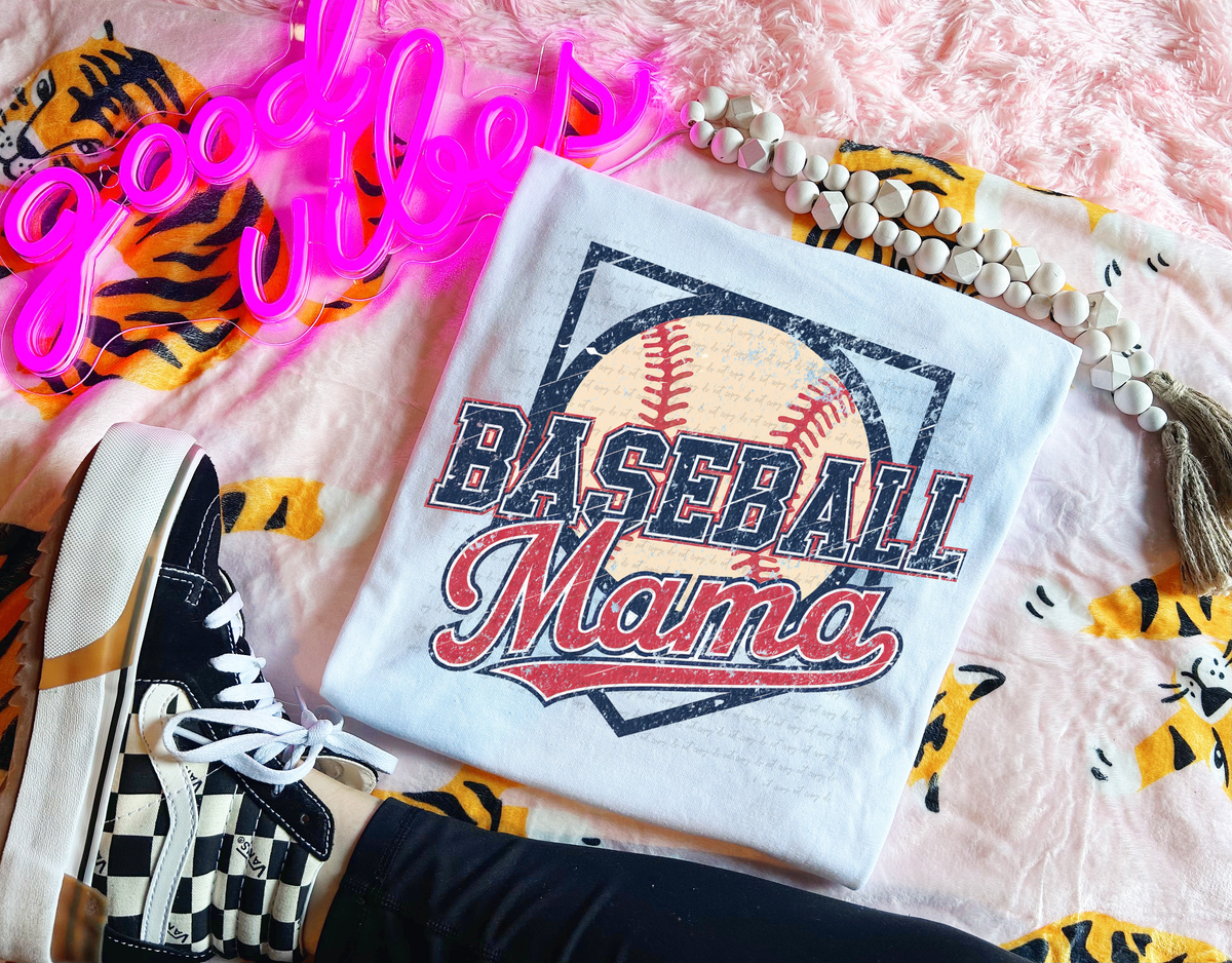 Baseball Mama Distressed 117630 DTF transfer