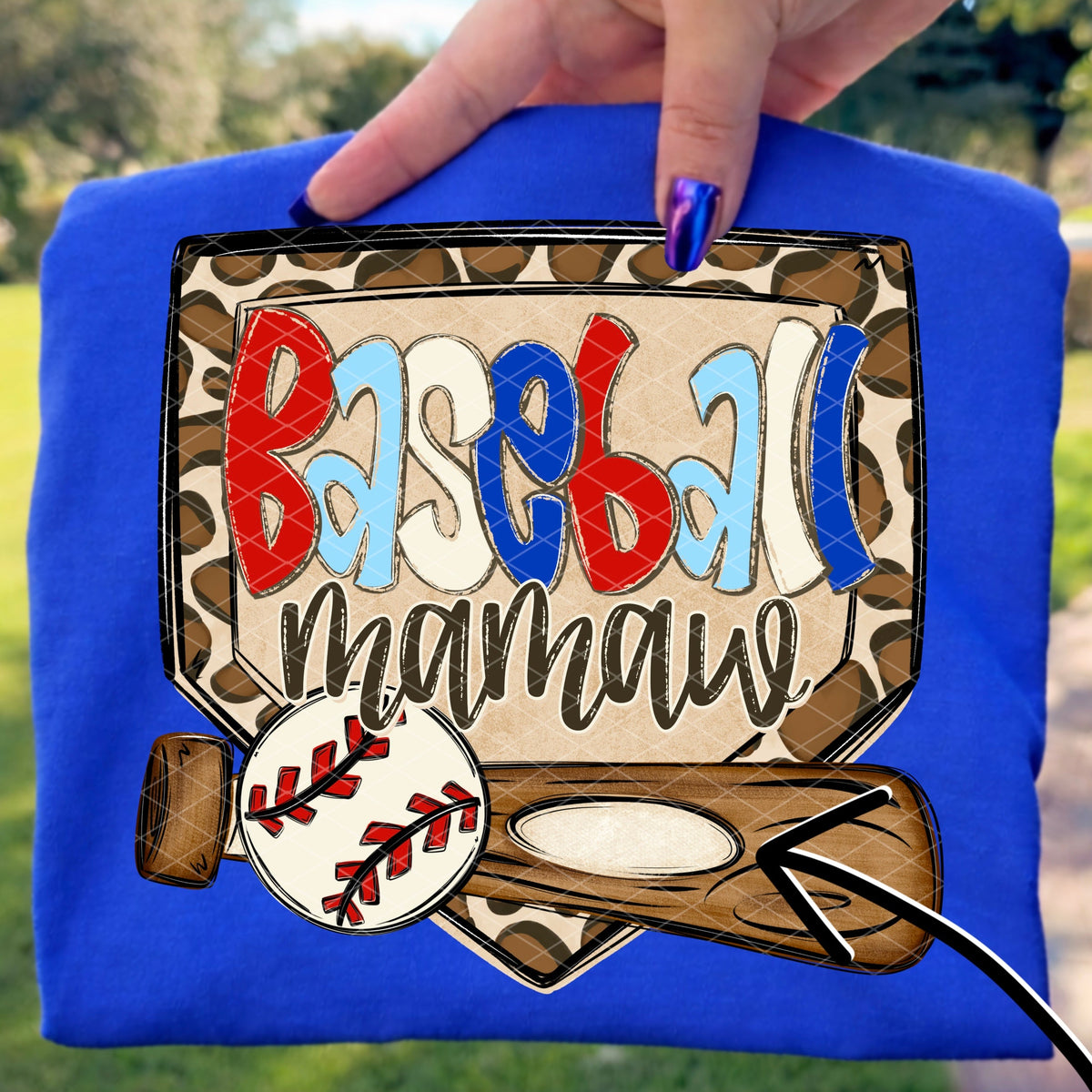 Baseball mamaw leopard frame (SDD) DTF Transfer