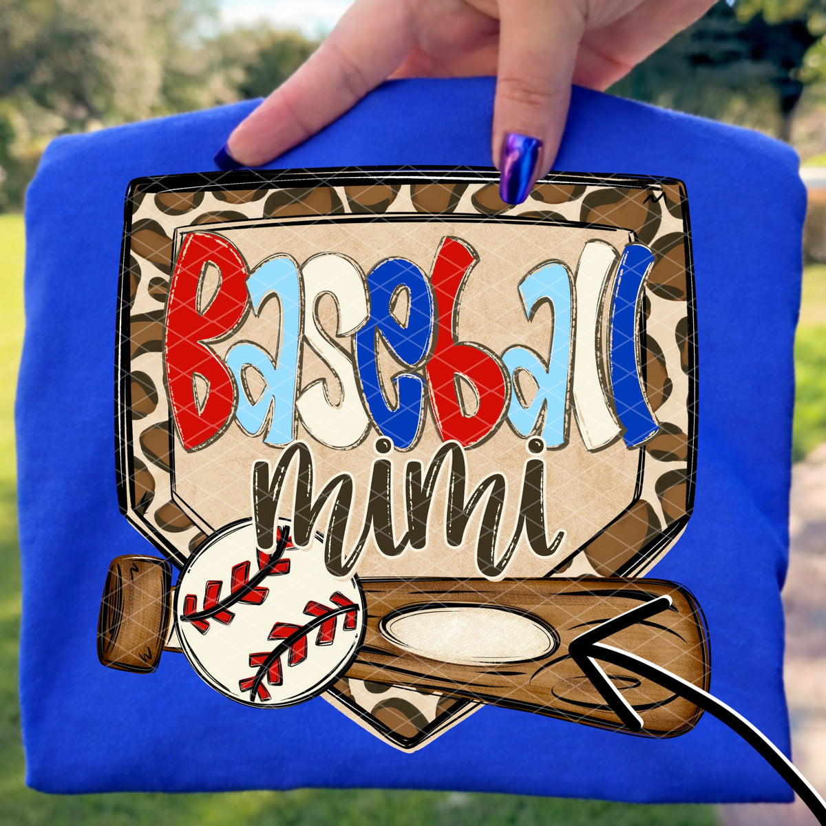 Baseball mimi leopard frame (SDD) DTF Transfer